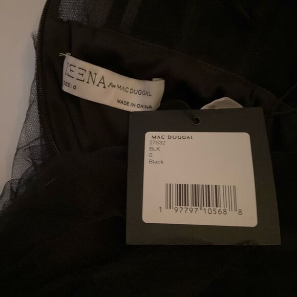 MAC DUGGAL 27532 Black Strapless Bustier Net Gown With Spiral Ruffles - Picture 13 of 13